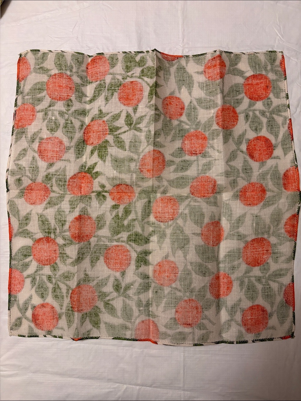 Vintage MCM Linen Napkins Set of 6 Orange Citrus - Picture 3 of 5